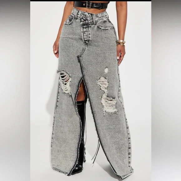 Denim Maxi Skirt - Picture 5 of 7